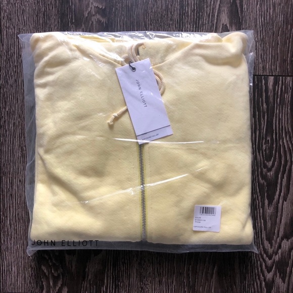 BNWT Sizes M (2) & L (3) - John Elliott Exposure Full Zip Terry Hoodie Solar - Picture 8 of 8